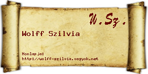Wolff Szilvia névjegykártya