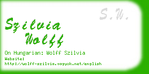 szilvia wolff business card